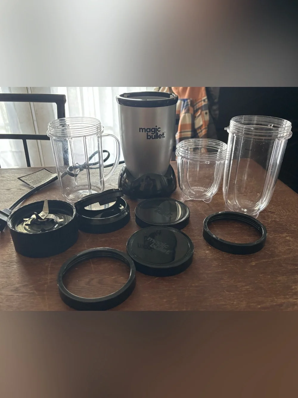 Magic Bullet Personal Blender - Silver with Multiple Cups and Lids